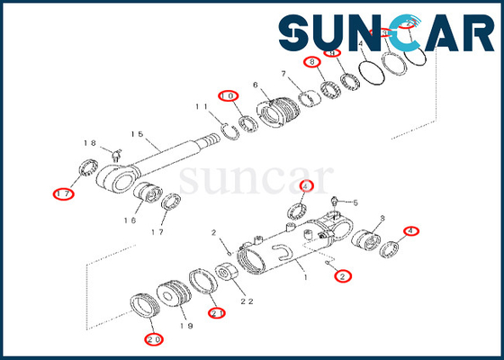 Zestaw uszczelek cylindra ostrza Komatsu 707-99-33420 7079933420 Do zestawu naprawczego uszczelki cylindra ostrza PC57-7