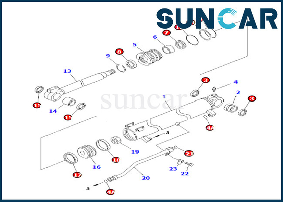 707-98-30710 7079830710 Zestaw uszczelek cylindra wysięgnika do PC58UU-3 Komatsu zestaw naprawczy uszczelki cylindra wysięgnika