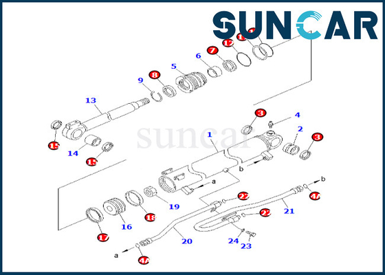 Wysokiej jakości 707-98-30700 7079830700 zestaw uszczelek cylindra wysięgnika do zestawu serwisowego PC58UU-3 Komatsu cylindra wysięgnika