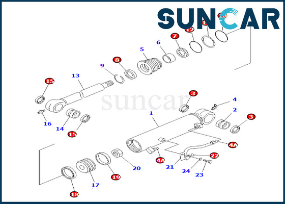 Komatsu 707-98-29700 7079829700 Zestaw uszczelek siłownika offsetowego Pasuje do zestawu uszczelniającego siłownika offsetowego PC58UU-3