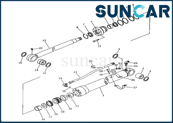 201-63-02020 2016302020 Zestaw uszczelek siłownika ramienia Komatsu do zestawu uszczelniającego siłownika ramienia PC60-5 PC60L-5