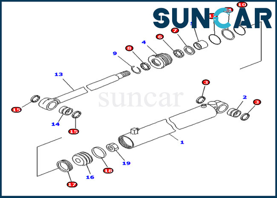 707-99-14400 7079914400 Zestaw serwisowy do koparek Komatsu Parts PC400LC-6Z Pasuje do cylindra chwytacza rur