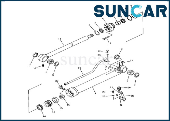Zestaw naprawczy cylindra kubełkowego 201-63-02030 2016302030 Zestaw uszczelniający cylindra kubełkowego Komatsu do PC60-5 PC50UU-1