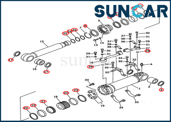 Zestaw uszczelek olejowych cylindra wysięgnika 707-99-67140 Zestaw serwisowy do wymiany pasuje do KOMATSU PC400ST-6 PC400ST-6LC