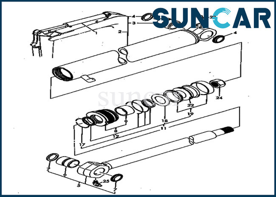 PC40FR-1 Komatsu Parts YM172164-72330 YM17216472330 Zestaw uszczelek ramienia Siłownik hydrauliczny