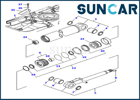 Zestaw uszczelek do naprawy cylindra ostrza YM172151-72940 Zestawy serwisowe Komatsu do modeli koparek PC40FR-1 PC50FR-1