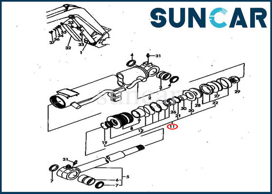 YM172164-72370 YM17216472370 Zestawy uszczelniające oleje z cylindrów dla PC40FR-1 PC40FR-2 Komatsu Wewnętrzne części