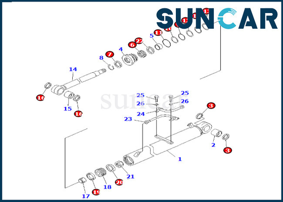 707-99-36660 7079936660 Zestaw uszczelek cylindra wysięgnika Komatsu do zestawu serwisowego cylindra wysięgnika PC60-7
