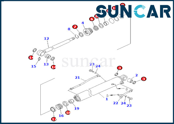 Zestaw uszczelek cylindra łyżki 707-99-26690 7079926690 Zestaw uszczelek cylindra łyżki Pasuje do PC60-7