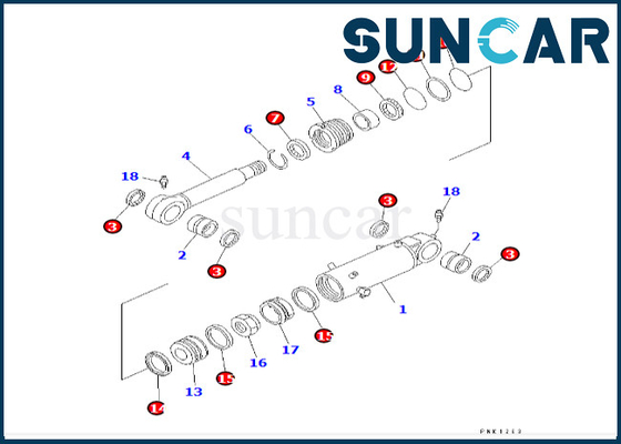 707-98-43170 7079843170 Zestaw uszczelek ostrzy do PC60-7E PC60-7 Zestaw uszczelek ostrzy Komatsu