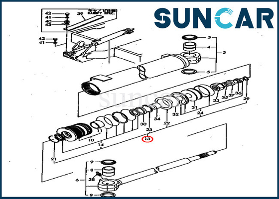 Modele PC40FR-1 PC50FR-1 Komatsu YM172151-72080 Zamienne zestawy serwisowe siłownika obrotu