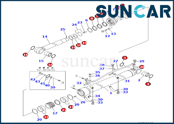 707-99-77160 7079977160 Zestaw uszczelek siłownika ramienia Komatsu do zestawu serwisowego siłownika ramienia PC600LC-6A PC600-8