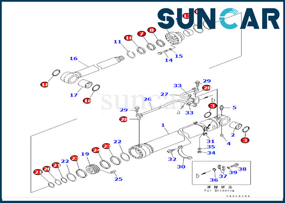 707-99-69700 7079969700 Zestaw uszczelek cylindra wysięgnika do PC600LC-6A PC600-8 PC600-7 Komatsu