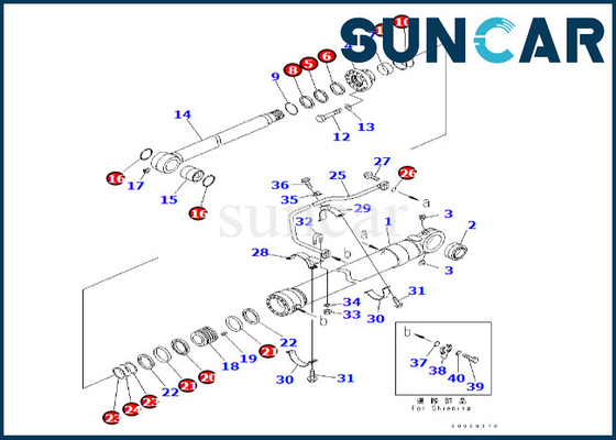 Zestaw uszczelek cylindra kubełkowego do PC600-8 PC600LC-6A 707-99-67830 7079967830 Zestaw uszczelniający cylindra kubełkowego Komatsu