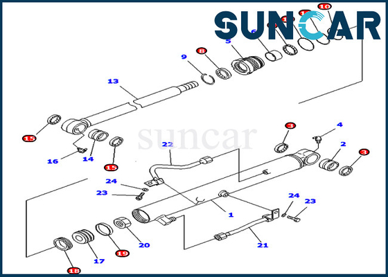 707-98-25910 7079825910 Zestawy naprawcze uszczelek łyżki Siłownik hydrauliczny do Komatsu PC40MR-1 PC45MR-1