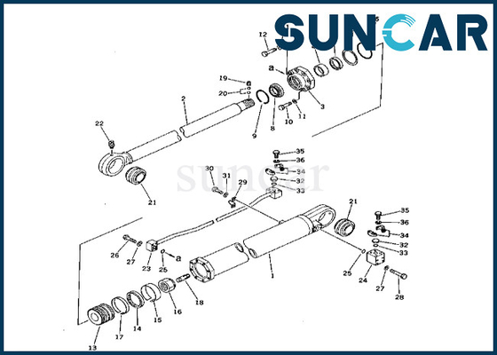 Zestaw naprawczy uszczelki siłownika ramienia 208-63-66300 2086366300 Zestaw uszczelek siłownika ramienia Komatsu do PC400-1 PC400LC-1