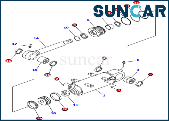 PC40MR-2 PC50MR-2 Zestaw uszczelek do Komatsu 707-98-34670 7079834670 Zestaw serwisowy siłownika hydraulicznego ostrza