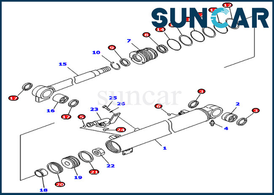 Zestaw uszczelnień wysięgnika 707-98-29500 Zestawy naprawcze uszczelek cylindrów Pasuje do specyfikacji zamorskich. PC40MR-2 PC50MR-2 Komatsu