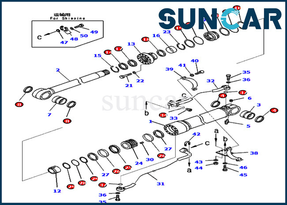 Zamienne zestawy cylindrów 707-99-67481 7079967481 Zestaw uszczelek wysięgnika Pasuje do Komatsu PC450-8 PC460LC-8 PC430-8