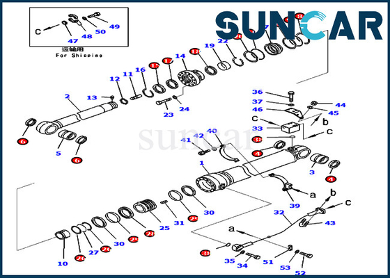 7079969460 Części do koparek PC450-8 PC430-8 Komatsu 707-99-69460 Zestaw uszczelek siłownika ramienia Zestawy serwisowe