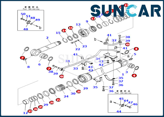 Wysokiej jakości zestaw uszczelek cylindra łyżki 707-99-69560 7079969560 Do PC700LC-8E0 PC650LC-8E0 Komatsu