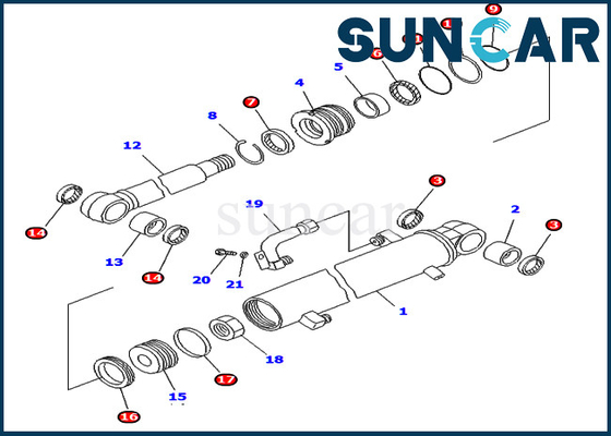 707-98-25820 7079825820 Zestaw serwisowy siłownika ramienia do części wewnętrznych PC45-1 PC50UD-2 PC50UU-2 Komatsu