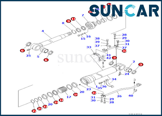 Zestaw uszczelek cylindra do usuwania 707-99-46030 7079946030 Komatsu pasuje do PC600-8 PC600LC-8 zestaw uszczelniający cylindra do usuwania