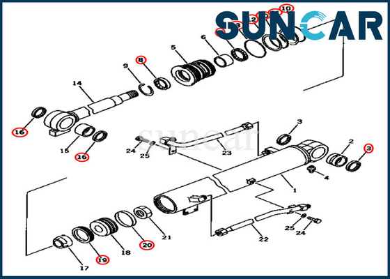 707-98-34140 Zestaw pieczęci do napraw cylindrów 7079834140 Dla modeli PC45-1 PC50UG-2 Komatsu