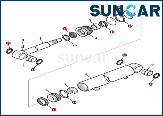 PC45R-8 PC45-1 Zestaw uszczelniający do koparki 878000416 Zestawy uszczelek olejowych cylindrów hydraulicznych do wymiany ramienia