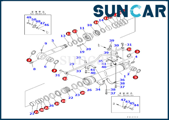 707-99-68690 7079968690 Zestaw uszczelek cylindra łyżki Pasuje do PC600LC-6A Zestaw naprawczy cylindra łyżki Komatsu