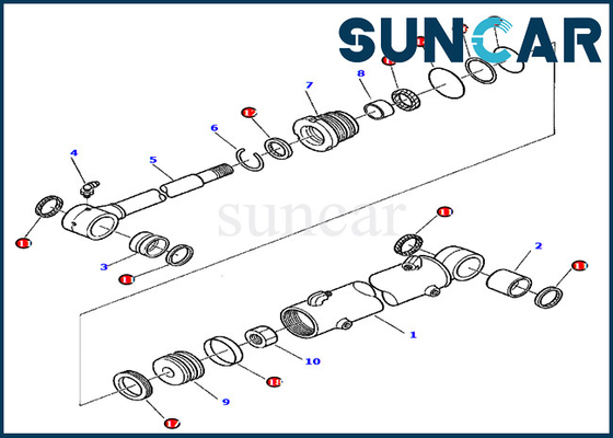 Zestaw uszczelek wysięgnika 878000417 Zestawy serwisowe cylindrów Pasują do modeli Komatsu PC45R-8 PC45-1 Ciężki sprzęt