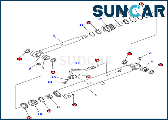 Zestawy naprawcze uszczelek ramienia Komatsu 707-98-15770 7079815770 PC45MR-3 Części serwisowe cylindra koparki