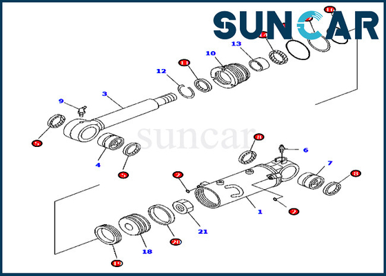 707-98-32570 Zestaw uszczelek cylindra ostrza Zestawy serwisowe do wyposażenia modeli Komatsu PC45MR-3 PC55MR-3