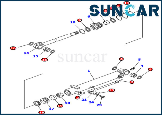 707-98-14770 7079814770 Zestaw uszczelek cylindra kątowego do zestawów serwisowych Komatsu PC45MR-3 PC50MR-2 PC55MR-3