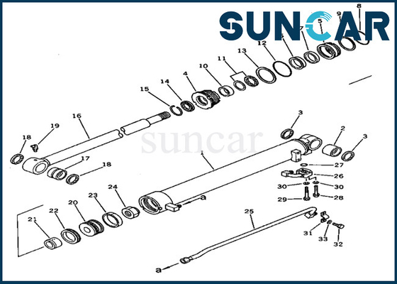 PC60U-3 Komatsu 201-63-33300 2016333300 Zestaw uszczelek siłownika ramienia Hydrauliczne zestawy uszczelek zamiennych