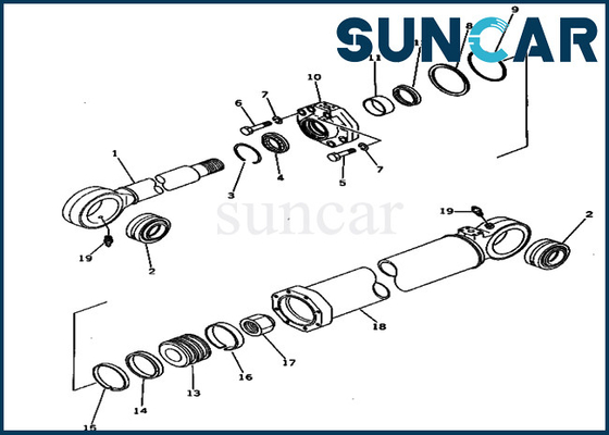 PC650-1 Zestaw uszczelek olejowych do łyżki Komatsu 209-63-76500 2096376500 Zestawy uszczelniające do wymiany cylindra