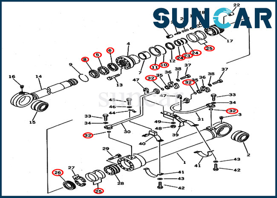 707-99-69600 Zestaw uszczelek cylindra łyżki 7079969600 Zestawy naprawcze Pasuje do Komatsu PC650-3 PC650LC-5 PC710-5