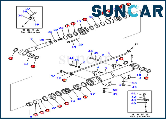 721-98-01370 Zestaw uszczelek ramienia Zestaw naprawczy siłownika hydraulicznego do części modeli Komatsu PC650LC-11 PC700LC-11