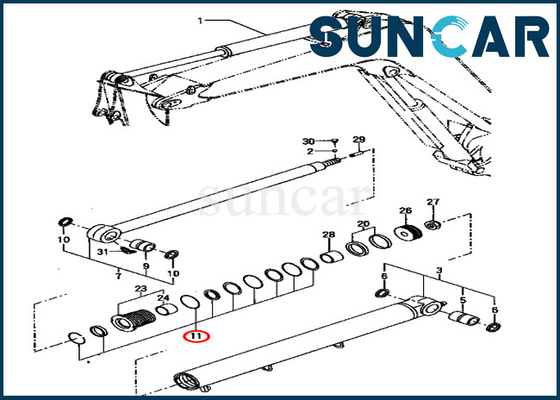 Zestawy uszczelek YM172187-72020 YM17218772020 Zestaw serwisowy siłownika ramienia do modeli Komatsu PC70FR-1