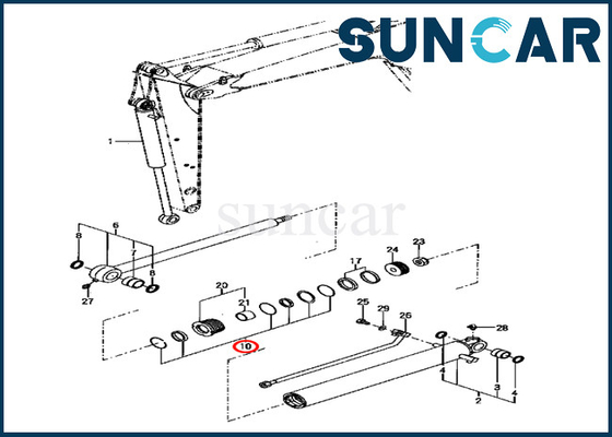 PC70FR-1 Komatsu Excavator YM172187-72770 YM17218772770 Zestaw naprawczy uszczelki łyżki Siłownik hydrauliczny