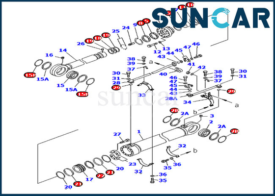 Zestaw uszczelek siłownika ramienia 707-99-78690 7079978690 Do koparki Komatsu PC750-6 Ciężki sprzęt