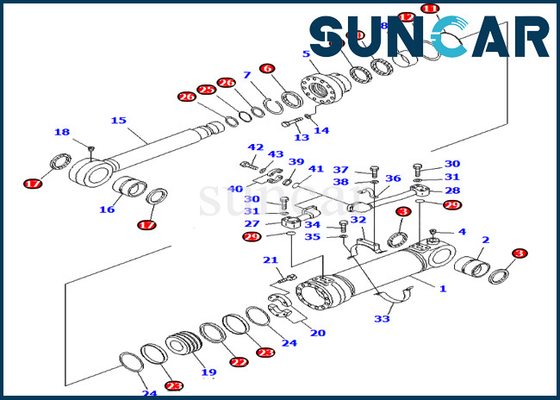 707-99-56200 7079956200 Zestaw serwisowy dolnego cylindra zrzutowego Pasuje do modelu PC750-6 Zestaw naprawczy Komatsu