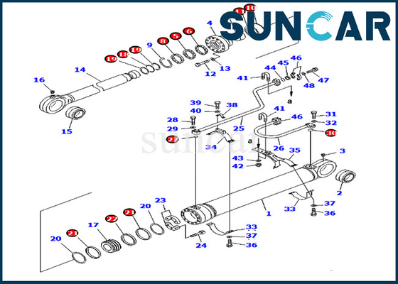 PC750-6 Zestaw naprawczy łyżki 707-99-69660 7079969660 Części serwisowe cylindra koparki Komatsu